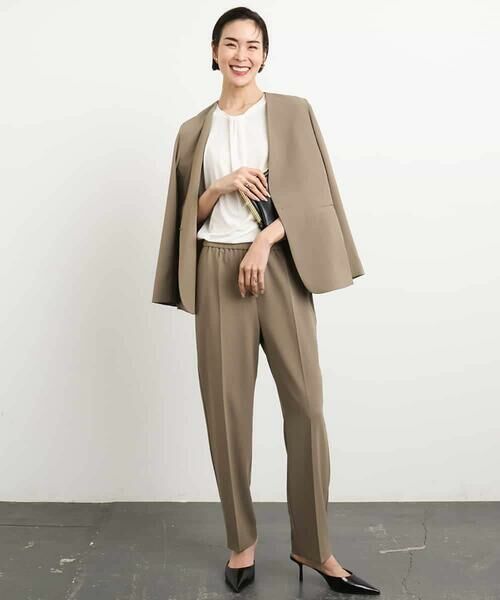 MICHEL KLEIN / ミッシェルクラン チノ・ワークパンツ | [接触冷感/UVカット]テーパードコージーパンツ(セットアップ対応) | 詳細16