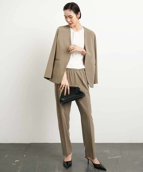 MICHEL KLEIN / ミッシェルクラン チノ・ワークパンツ | [接触冷感/UVカット]テーパードコージーパンツ(セットアップ対応) | 詳細17