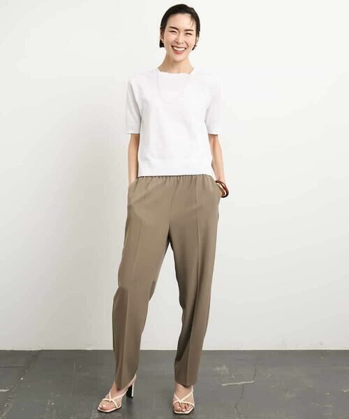 MICHEL KLEIN / ミッシェルクラン チノ・ワークパンツ | [接触冷感/UVカット]テーパードコージーパンツ(セットアップ対応) | 詳細2