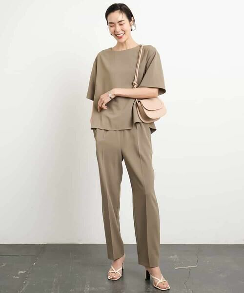 MICHEL KLEIN / ミッシェルクラン チノ・ワークパンツ | [接触冷感/UVカット]テーパードコージーパンツ(セットアップ対応) | 詳細20