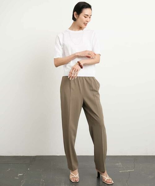 MICHEL KLEIN / ミッシェルクラン チノ・ワークパンツ | [接触冷感/UVカット]テーパードコージーパンツ(セットアップ対応) | 詳細3