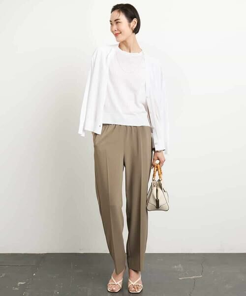 MICHEL KLEIN / ミッシェルクラン チノ・ワークパンツ | [接触冷感/UVカット]テーパードコージーパンツ(セットアップ対応) | 詳細7