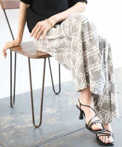 MICHEL KLEIN / ミッシェルクラン その他パンツ | [オリジナルプリント]ドローイングチェックワイドパンツ