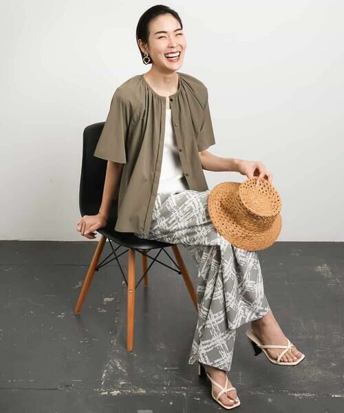 MICHEL KLEIN / ミッシェルクラン その他パンツ | [オリジナルプリント]ドローイングチェックワイドパンツ | 詳細14