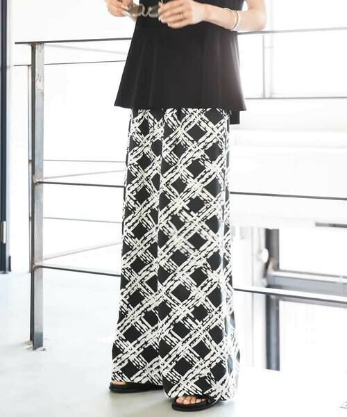 MICHEL KLEIN / ミッシェルクラン その他パンツ | [オリジナルプリント]ドローイングチェックワイドパンツ | 詳細16