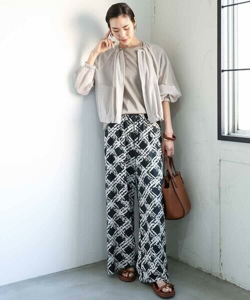 MICHEL KLEIN / ミッシェルクラン その他パンツ | [オリジナルプリント]ドローイングチェックワイドパンツ | 詳細23