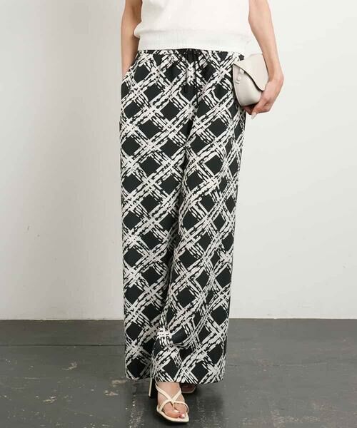 MICHEL KLEIN / ミッシェルクラン その他パンツ | [オリジナルプリント]ドローイングチェックワイドパンツ | 詳細25