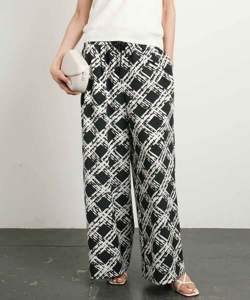 MICHEL KLEIN / ミッシェルクラン その他パンツ | [オリジナルプリント]ドローイングチェックワイドパンツ | 詳細26