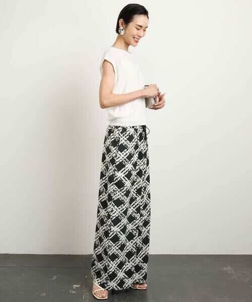 MICHEL KLEIN / ミッシェルクラン その他パンツ | [オリジナルプリント]ドローイングチェックワイドパンツ | 詳細27