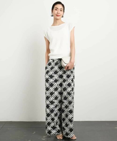 MICHEL KLEIN / ミッシェルクラン その他パンツ | [オリジナルプリント]ドローイングチェックワイドパンツ | 詳細29