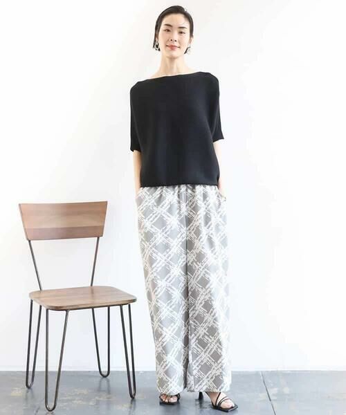 MICHEL KLEIN / ミッシェルクラン その他パンツ | [オリジナルプリント]ドローイングチェックワイドパンツ | 詳細5