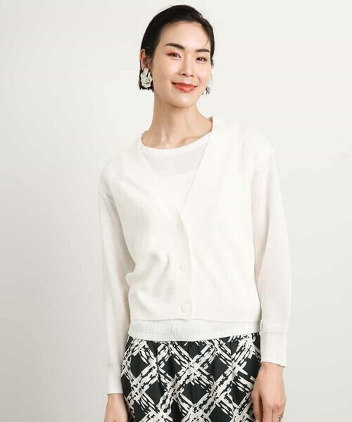MICHEL KLEIN / ミッシェルクラン カーディガン・ボレロ | [アンサンブル対応]スパンコールVネックカーディガン | 詳細2