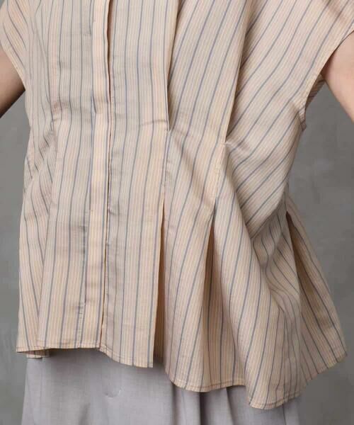 MICHEL KLEIN / ミッシェルクラン シャツ・ブラウス | ストライプ柄デザインタックブラウス | 詳細10