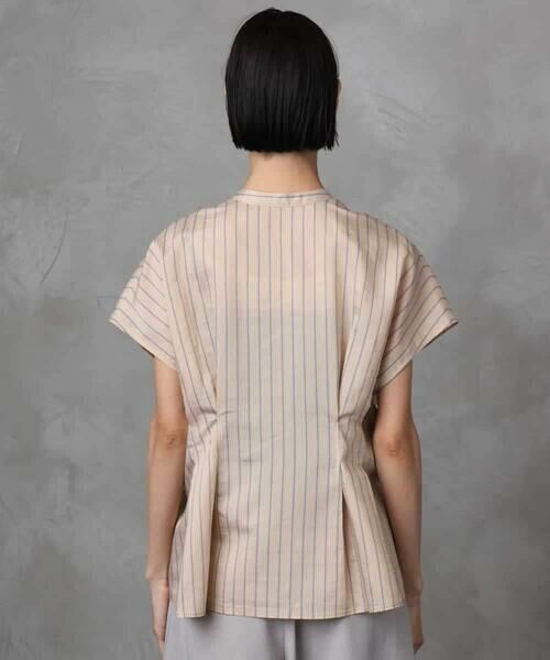 MICHEL KLEIN / ミッシェルクラン シャツ・ブラウス | ストライプ柄デザインタックブラウス | 詳細7