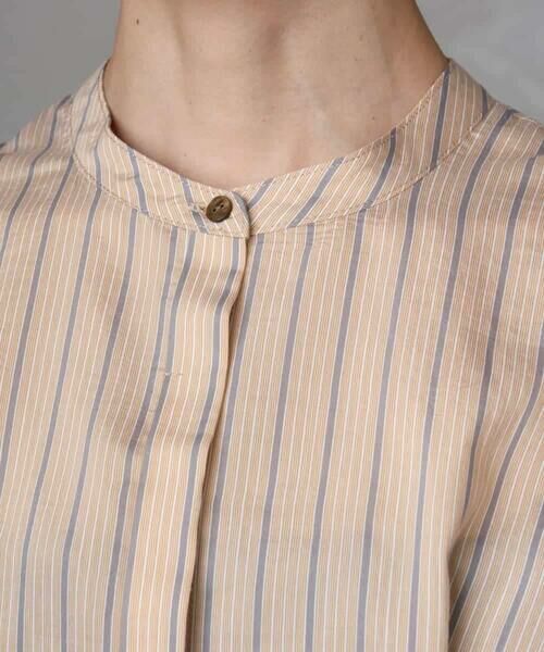 MICHEL KLEIN / ミッシェルクラン シャツ・ブラウス | ストライプ柄デザインタックブラウス | 詳細8