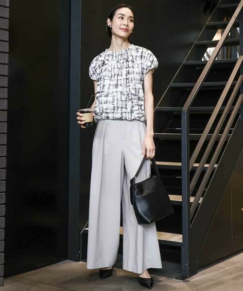 MICHEL KLEIN / ミッシェルクラン シャツ・ブラウス | [セットアップ対応]かすれチェック柄ノースリーブプルオーバー | 詳細3