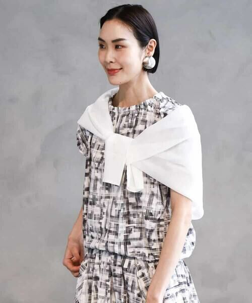 MICHEL KLEIN / ミッシェルクラン シャツ・ブラウス | [セットアップ対応]かすれチェック柄ノースリーブプルオーバー | 詳細5