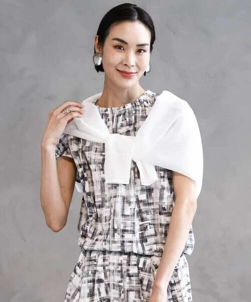 MICHEL KLEIN / ミッシェルクラン シャツ・ブラウス | [セットアップ対応]かすれチェック柄ノースリーブプルオーバー | 詳細6