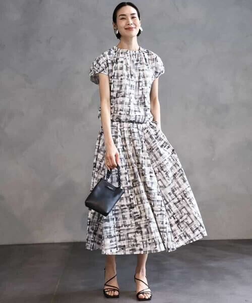 MICHEL KLEIN / ミッシェルクラン シャツ・ブラウス | [セットアップ対応]かすれチェック柄ノースリーブプルオーバー | 詳細9