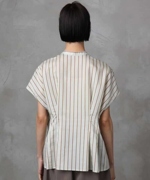 MICHEL KLEIN / ミッシェルクラン シャツ・ブラウス | ストライプ柄デザインタックブラウス | 詳細7