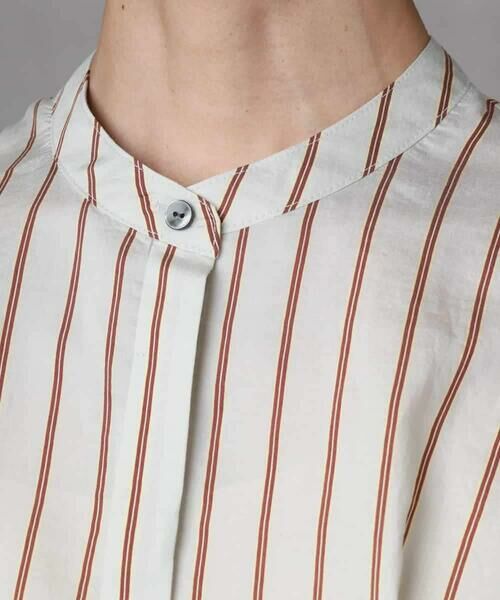 MICHEL KLEIN / ミッシェルクラン シャツ・ブラウス | ストライプ柄デザインタックブラウス | 詳細8