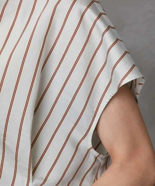 MICHEL KLEIN / ミッシェルクラン シャツ・ブラウス | ストライプ柄デザインタックブラウス | 詳細9