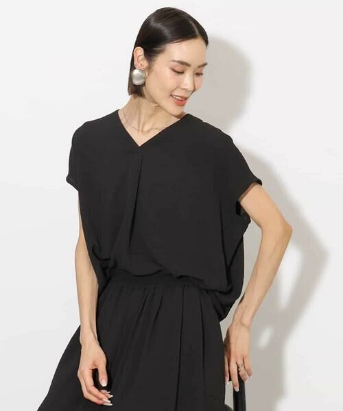MICHEL KLEIN / ミッシェルクラン シャツ・ブラウス | [セットアップ対応]楊柳Vネックデザインブラウス | 詳細1