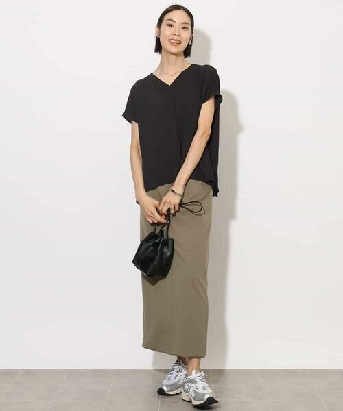 MICHEL KLEIN / ミッシェルクラン シャツ・ブラウス | [セットアップ対応]楊柳Vネックデザインブラウス | 詳細10