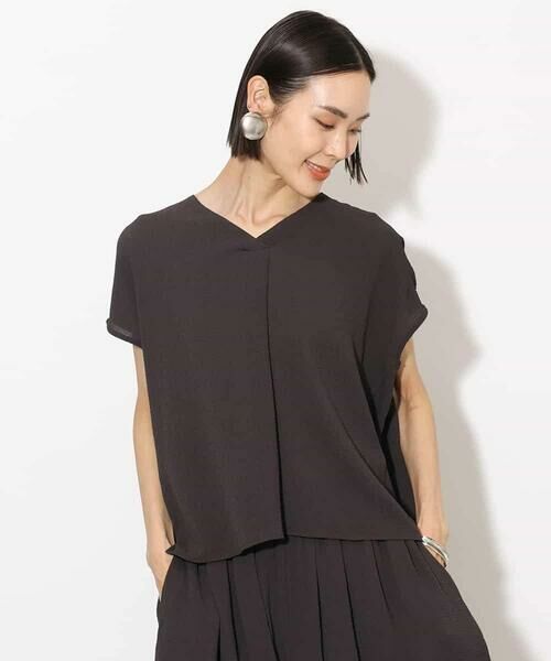 MICHEL KLEIN / ミッシェルクラン シャツ・ブラウス | [セットアップ対応]楊柳Vネックデザインブラウス | 詳細12