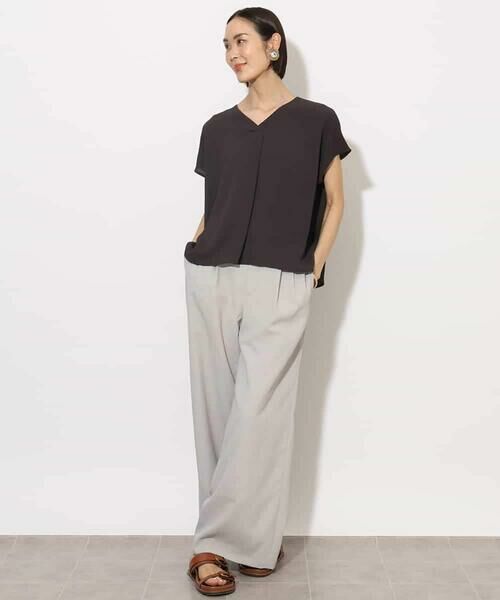 MICHEL KLEIN / ミッシェルクラン シャツ・ブラウス | [セットアップ対応]楊柳Vネックデザインブラウス | 詳細19