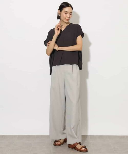 MICHEL KLEIN / ミッシェルクラン シャツ・ブラウス | [セットアップ対応]楊柳Vネックデザインブラウス | 詳細20