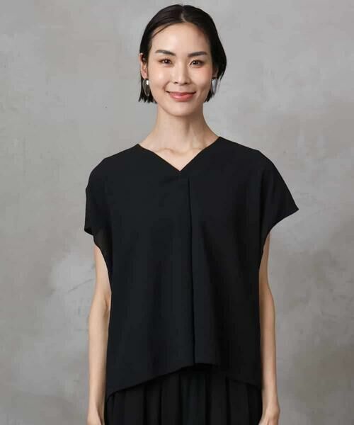 MICHEL KLEIN / ミッシェルクラン シャツ・ブラウス | [セットアップ対応]楊柳Vネックデザインブラウス | 詳細22