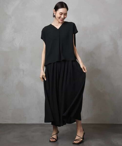 MICHEL KLEIN / ミッシェルクラン シャツ・ブラウス | [セットアップ対応]楊柳Vネックデザインブラウス | 詳細5