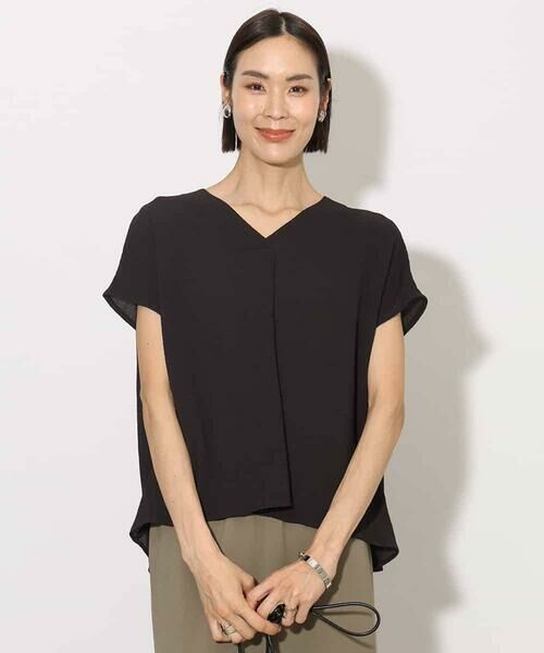 MICHEL KLEIN / ミッシェルクラン シャツ・ブラウス | [セットアップ対応]楊柳Vネックデザインブラウス | 詳細6