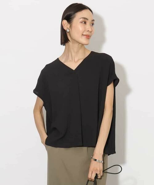 MICHEL KLEIN / ミッシェルクラン シャツ・ブラウス | [セットアップ対応]楊柳Vネックデザインブラウス | 詳細7