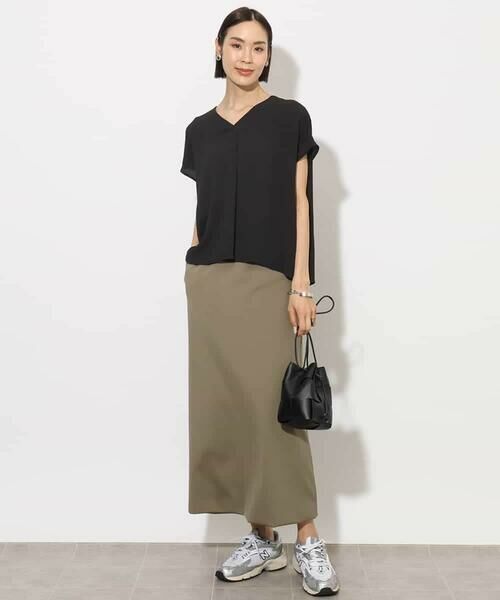 MICHEL KLEIN / ミッシェルクラン シャツ・ブラウス | [セットアップ対応]楊柳Vネックデザインブラウス | 詳細9