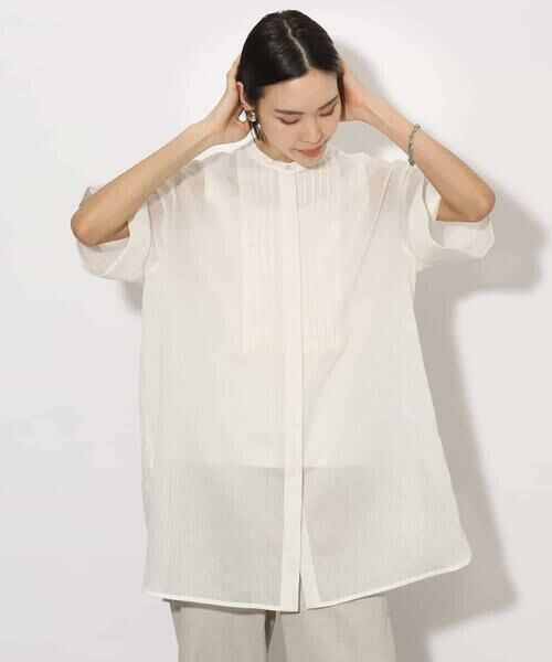 MICHEL KLEIN / ミッシェルクラン シャツ・ブラウス | シアーチュニックブラウス | 詳細14