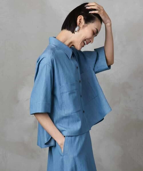 MICHEL KLEIN / ミッシェルクラン シャツ・ブラウス | [セットアップ対応]ライトオンスデニムシャツ | 詳細1