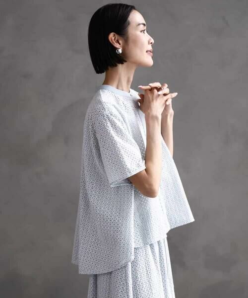 MICHEL KLEIN / ミッシェルクラン シャツ・ブラウス | [セットアップ対応]エンブロイダリーレースブラウス | 詳細1