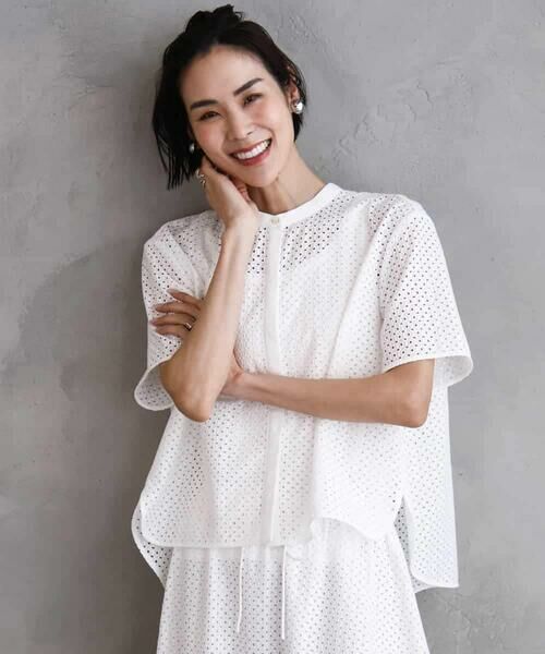 MICHEL KLEIN / ミッシェルクラン シャツ・ブラウス | [セットアップ対応]エンブロイダリーレースブラウス | 詳細11