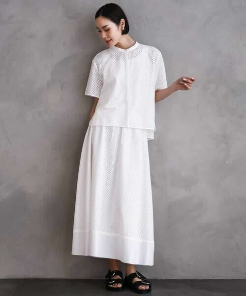 MICHEL KLEIN / ミッシェルクラン シャツ・ブラウス | [セットアップ対応]エンブロイダリーレースブラウス | 詳細12