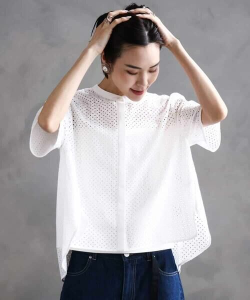 MICHEL KLEIN / ミッシェルクラン シャツ・ブラウス | [セットアップ対応]エンブロイダリーレースブラウス | 詳細15