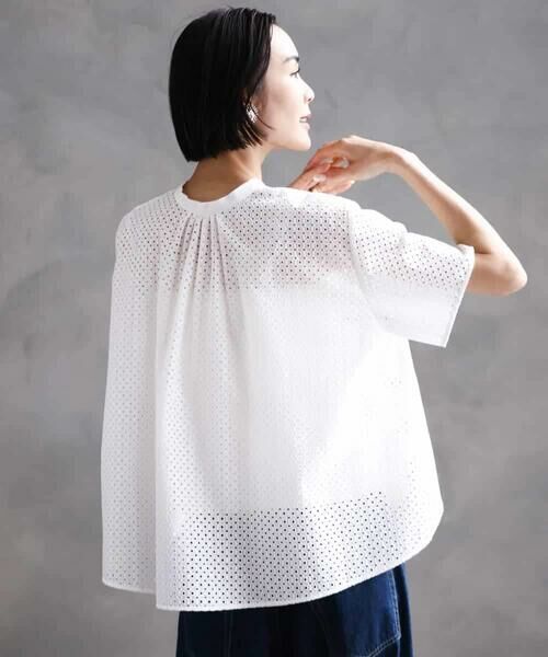 MICHEL KLEIN / ミッシェルクラン シャツ・ブラウス | [セットアップ対応]エンブロイダリーレースブラウス | 詳細16