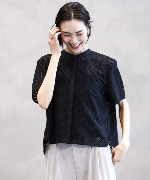 MICHEL KLEIN / ミッシェルクラン シャツ・ブラウス | [セットアップ対応]エンブロイダリーレースブラウス | 詳細30