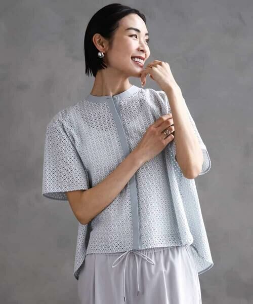 MICHEL KLEIN / ミッシェルクラン シャツ・ブラウス | [セットアップ対応]エンブロイダリーレースブラウス | 詳細5