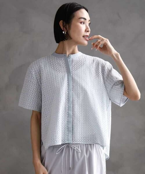 MICHEL KLEIN / ミッシェルクラン シャツ・ブラウス | [セットアップ対応]エンブロイダリーレースブラウス | 詳細6