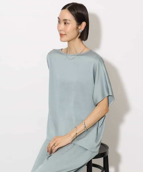 MICHEL KLEIN / ミッシェルクラン シャツ・ブラウス | [セットアップ対応]サテンオーバーブラウス | 詳細1