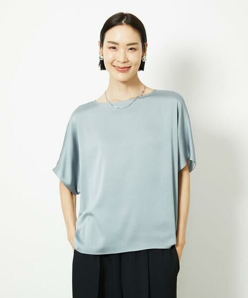 MICHEL KLEIN / ミッシェルクラン シャツ・ブラウス | [セットアップ対応]サテンオーバーブラウス | 詳細10