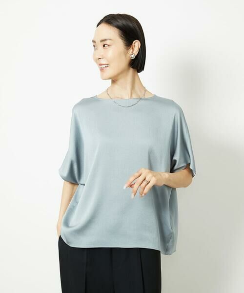 MICHEL KLEIN / ミッシェルクラン シャツ・ブラウス | [セットアップ対応]サテンオーバーブラウス | 詳細11