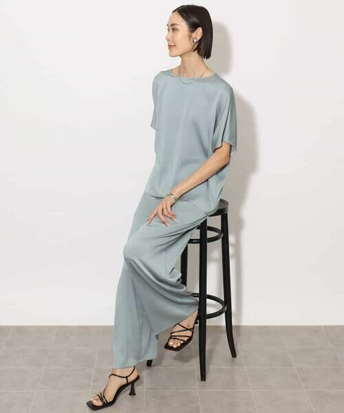 MICHEL KLEIN / ミッシェルクラン シャツ・ブラウス | [セットアップ対応]サテンオーバーブラウス | 詳細2